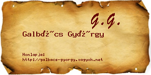 Galbács György névjegykártya